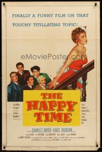 5p421 HAPPY TIME 1sh '52 Charles Boyer, Louis Jourdan, sexy Marsha Hunt!