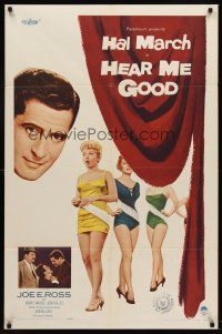 5p427 HEAR ME GOOD 1sh '57 Hal March, Joe E Ross, image of sexy pageant girls!
