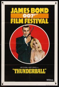 5p487 JAMES BOND 007 FILM FESTIVAL style B 1sh '75 Sean Connery w/sexiest girl, Thunderball!