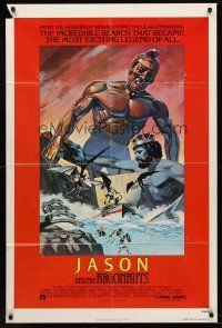 5p488 JASON & THE ARGONAUTS 1sh R78 great special effects by Ray Harryhausen, colossus!