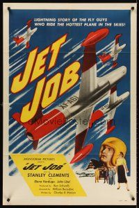 5p492 JET JOB 1sh '52 Stanley Clements, Elena Verdugo, cool art of fighter jets!