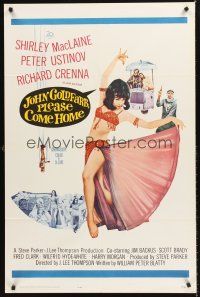 5p498 JOHN GOLDFARB, PLEASE COME HOME 1sh '64 sexy image of dancer Shirley MacLaine!