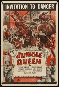 5p502 JUNGLE QUEEN chapter 1 1sh '45 Edward Norris, Universal serial, Invitation to Danger!
