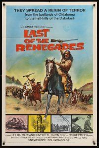 5p522 LAST OF THE RENEGADES 1sh '66 Lex Barker, Pierre Brice, cool Native American art!