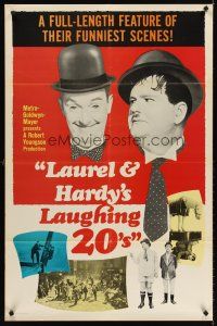 5p525 LAUREL & HARDY'S LAUGHING '20s 1sh '65 90 monumental minutes of movie-making mirth & madness!