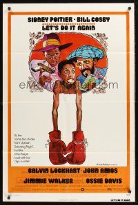 5p529 LET'S DO IT AGAIN 1sh '75 wacky art of Sidney Poitier, Bill Cosby, & Jimmie Walker!