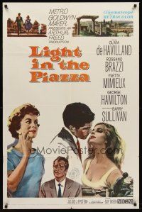 5p534 LIGHT IN THE PIAZZA 1sh '61 De Havilland, Yvette Mimieux, Rossano Brazzi & George Hamilton!