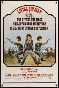 5p538 LITTLE BIG MAN 1sh '71 Dustin Hoffman is the most neglected hero in history, Arthur Penn