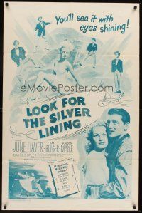 5p547 LOOK FOR THE SILVER LINING 1sh R56 June Haver & Ray Bolger dancing, Gordon MacRae!
