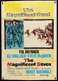 5p572 MAGNIFICENT SEVEN 1sh R70s Yul Brynner, Steve McQueen, John Sturges' 7 Samurai western!