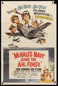5p597 McHALE'S NAVY JOINS THE AIR FORCE 1sh '65 great art of Tim Conway in wacky flying ship!