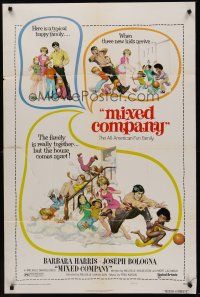 5p613 MIXED COMPANY style A 1sh '74 Barbara Harris, Frank Frazetta art from interracial comedy!
