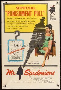 5p624 MR. SARDONICUS 1sh '61 William Castle, the only picture with the punishment poll!