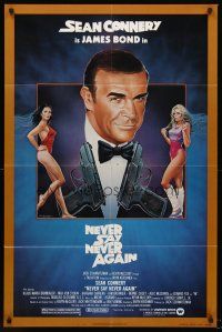 5p642 NEVER SAY NEVER AGAIN 1sh '83 art of Sean Connery as James Bond 007 by Rudy Obrero!