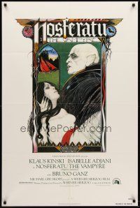 5p656 NOSFERATU THE VAMPYRE 1sh '79 Klaus Kinski, Werner Herzog, classic Palladini vampire art!