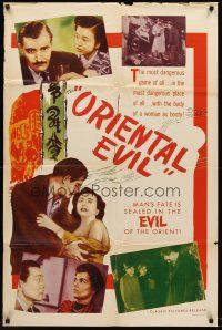 5p679 ORIENTAL EVIL 1sh '50 Man's Fate is sealed in the Evil of the Orient, Martha Hyer!