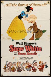 5p830 SNOW WHITE & THE SEVEN DWARFS style A 1sh R67 Walt Disney animated cartoon fantasy classic!