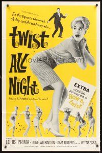 5p923 TWIST ALL NIGHT 1sh '62 Louis Prima, great images of sexy dancing June Wilkinson!