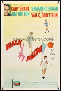 5p943 WALK DON'T RUN 1sh '66 Cary Grant & Samantha Eggar at Tokyo Olympics!