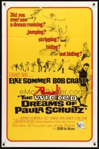 5p969 WICKED DREAMS OF PAULA SCHULTZ 1sh '68 great images of sexy Elke Sommer jumping, running!