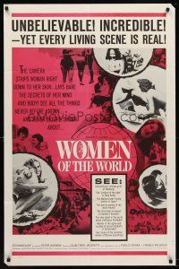 5p984 WOMEN OF THE WORLD 1sh '63 La Donna nel mondo, sexy girls of all countries!