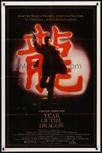 5p991 YEAR OF THE DRAGON 1sh '85 Mickey Rourke, Michael Cimino Asian crime thriller!