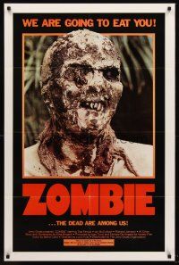 5p998 ZOMBIE 1sh '79 Zombi 2, Lucio Fulci classic, gross c/u of undead, we are going to eat you!