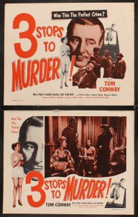 5r051 3 STOPS TO MURDER 8 LCs '53 Terence Fisher's Blood Orange, Tom Conway, the perfect crime!