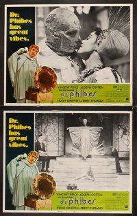 5r055 ABOMINABLE DR. PHIBES 8 LCs '71 great images of hideous Vincent Price & Virginia North!