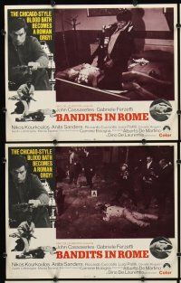 5r072 BANDITS IN ROME 8 LCs '69 John Cassavetes, Chicago-style blood bath becomes a Roman orgy!