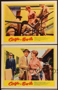 5r834 CAGE OF EVIL 5 LCs '60 Ronald Foster, Patricia Blair, blonde bait in a murder trap!