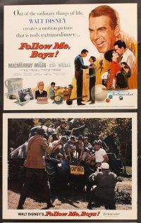 5r027 FOLLOW ME BOYS 9 LCs '66 Fred MacMurray leads Boy Scouts, young Kurt Russell, Walt Disney!