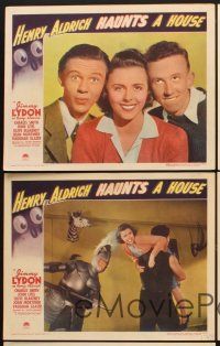 5r871 HENRY ALDRICH HAUNTS A HOUSE 5 LCs '43 Jimmy Lydon, wacky horror comedy!