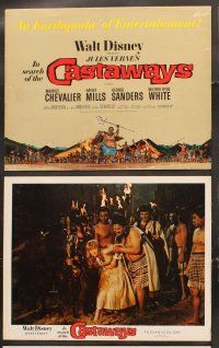 5r030 IN SEARCH OF THE CASTAWAYS 9 LCs '62 Maurice Chevalier, Hayley Mills, George Sanders