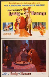 5r033 LADY & THE TRAMP 9 LCs R72 Walt Disney romantic canine dog classic cartoon!