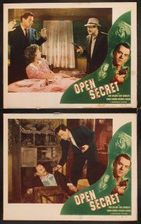 5r743 OPEN SECRET 7 LCs '48 John Ireland, Jane Randolph, men chained together by hate!