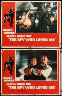 5r520 SPY WHO LOVED ME 8 LCs '77 Roger Moore as James Bond, Richard Kiel as Jaws, Caroline Munro!