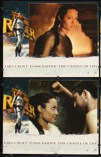 5r585 TOMB RAIDER THE CRADLE OF LIFE 8 LCs '03 sexy Angelina Jolie in spandex, Gerard Butler
