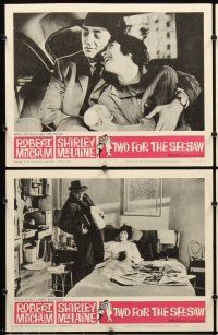 5r607 TWO FOR THE SEESAW 8 LCs '62 Robert Mitchum & beatnik Shirley MacLaine, Robert Wise!