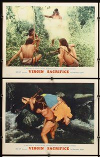 5r821 VIRGIN SACRIFICE 6 LCs '59 from the depths of the jungle, a new kind of motion picture!