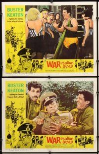 5r644 WAR ITALIAN STYLE 8 LCs '66 Due Marines e un Generale, Buster Keaton as Nazi, Martha Hyer!