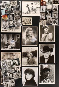 5s001 LOT OF 50 SIGNED ORIGINAL & REPRO STILLS '70s-90s Lauren Bacall, Chevy Chase, Coburn & more!