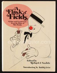 5s219 FLASK OF FIELDS 1st edition hardcover book '72 from the films of W.C. Fields, Hirschfeld art!