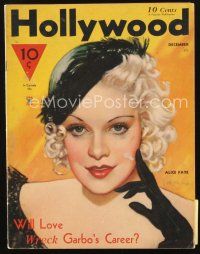 5s108 HOLLYWOOD magazine December 1934 artwork of sexy Alice Faye by Tempest Inman!