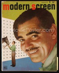 5s148 MODERN SCREEN magazine March 1947 portrait of Clark Gable by Nikolas Muray!