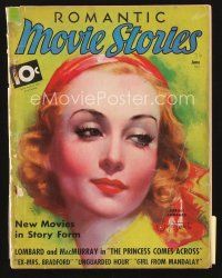 5s115 MOVIE STORY magazine June 1936 artwork of beautiful Carole Lombard by Zoe Mozert!