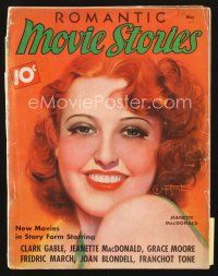 5s114 MOVIE STORY magazine May 1936 artwork of beautiful Jeanette MacDonald by Zoe Mozert!