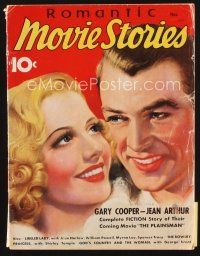 5s118 MOVIE STORY magazine November 1936 great artwork of Gary Cooper & pretty Jean Arthur!