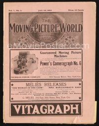 5s073 MOVING PICTURE WORLD exhibitor magazine July 30, 1910 Jack Johnson & Jeffries boxing movies!