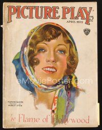 5s098 PICTURE PLAY magazine April 1929 colorful art of pretty Marion Davies by Modest Stein!
